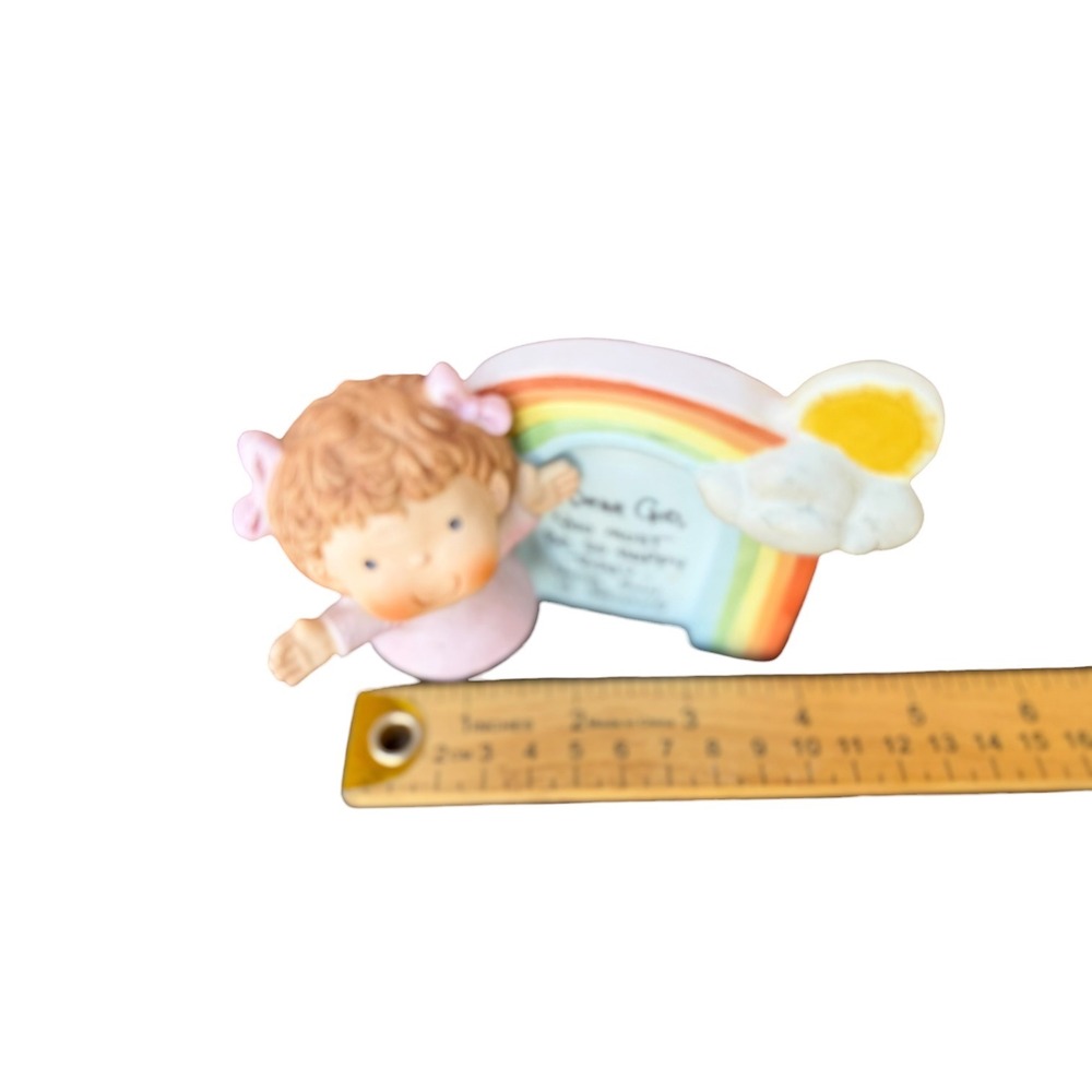 Vintage Enesco Dear God Kids Figurine Rainbow Sun "Your Sun Is Shining" Korea - Picture 9 of 12